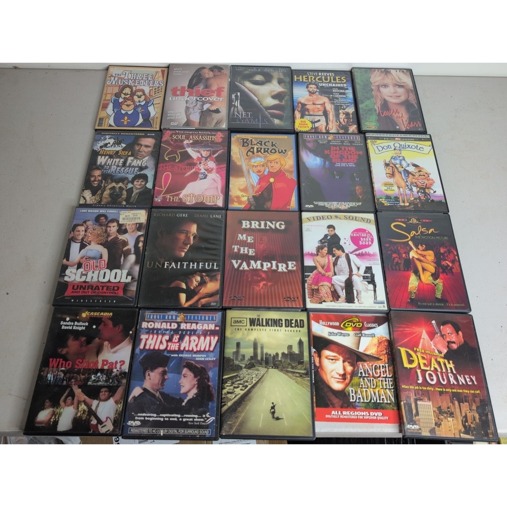 Mixed Lot Of 20 Dvds Childrens Kids Action Old School Hercules Walking Dead More